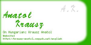 anatol krausz business card